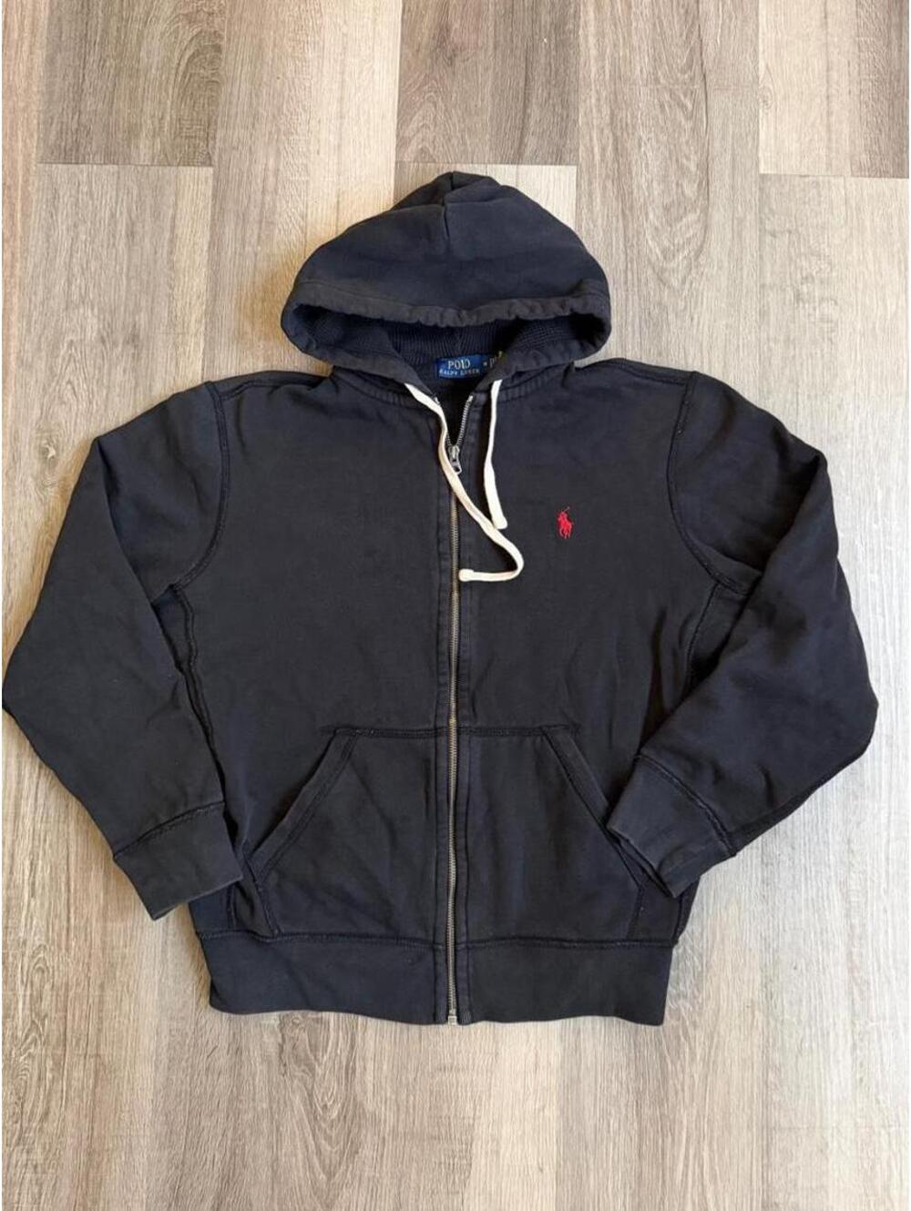 Polo Ralph Lauren black zip up hoodie size M #polo #preppy